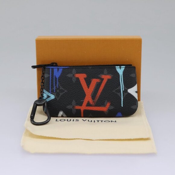 LOUIS VUITTON Monogram Eclipse Multicolor Pochette Cles Purse M81795 Auth - Picture 1 of 13